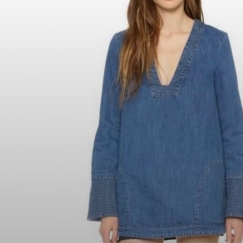 Free People Blue Denim Tunic